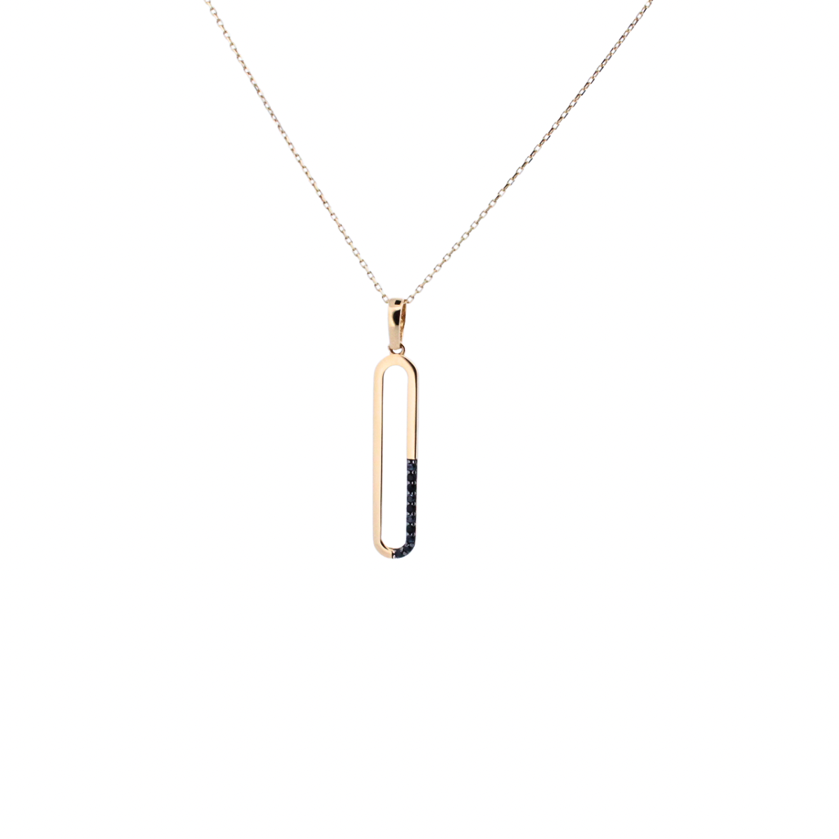 LUNARIA | Zlatý náhrdelník s oválnym príveskom a kamienkami zo zlata