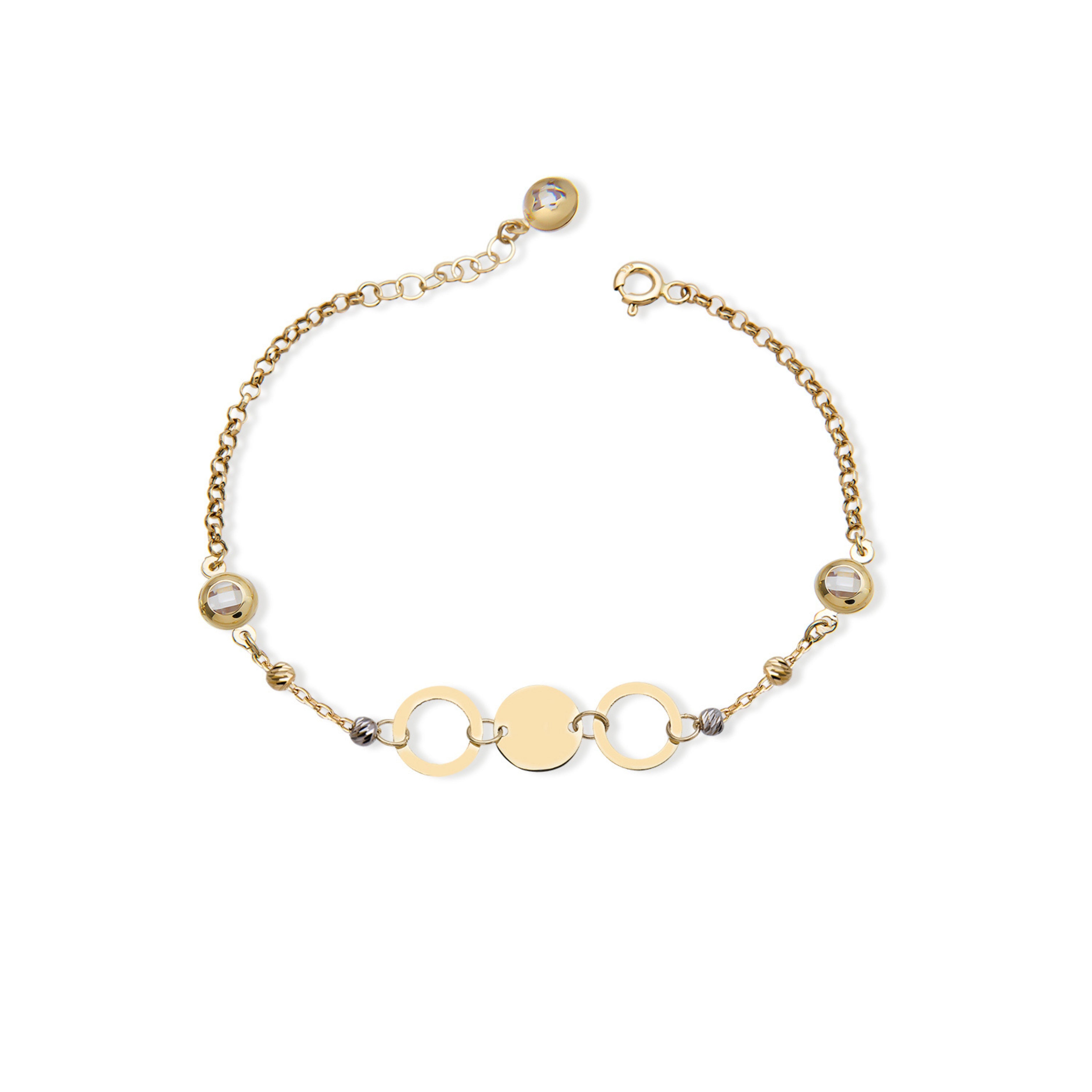 Elegantný zlatý náramok Aurelia s článkami a kryštálmi