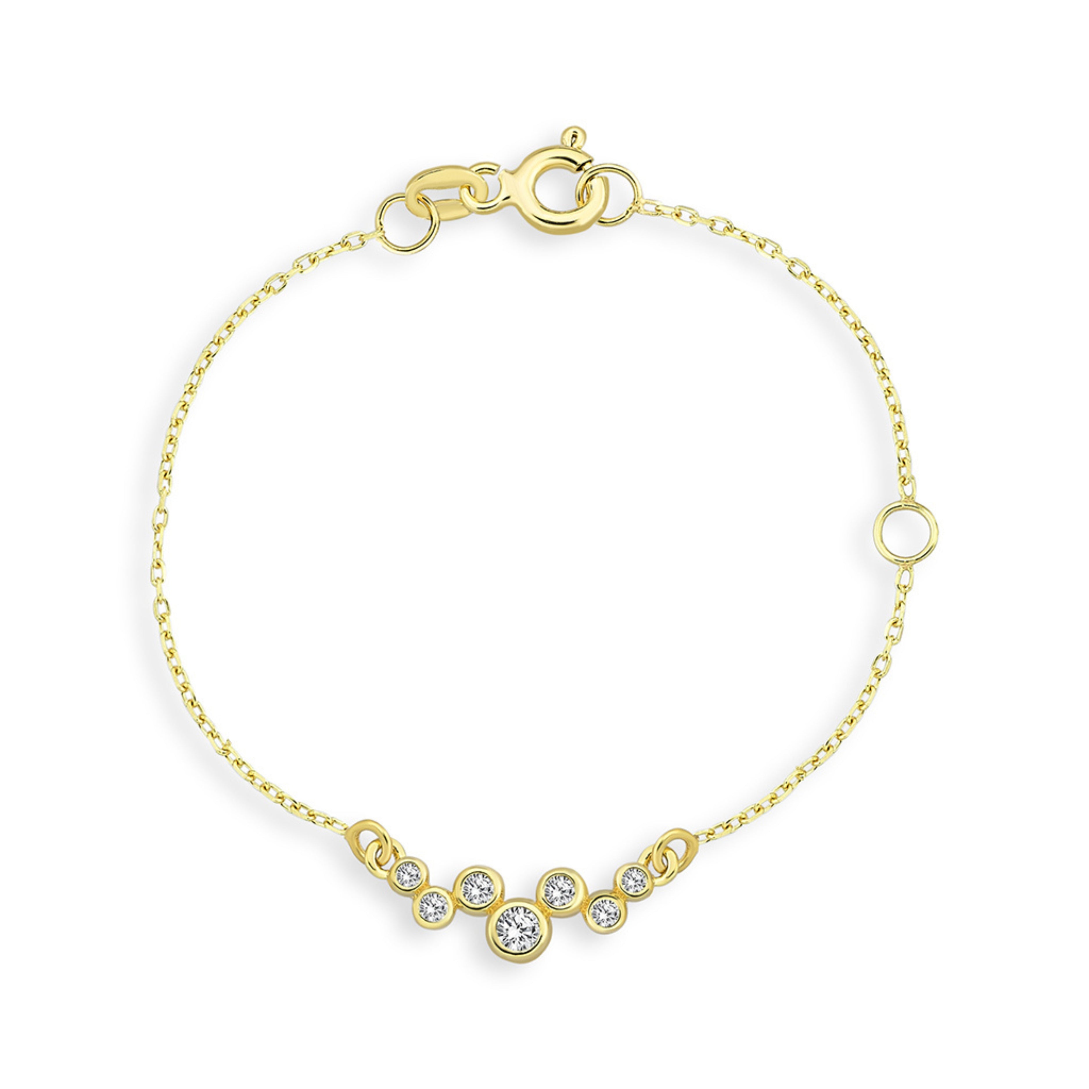 Detail zlatého náhrdelníka CREYO LUMINA so zirkónmi