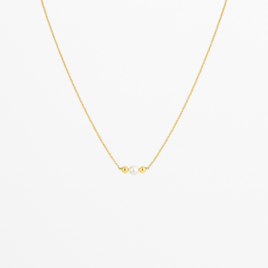 Náhrdelník CREYO PERLA zo 14K zlata s centrálnou perlou - detail