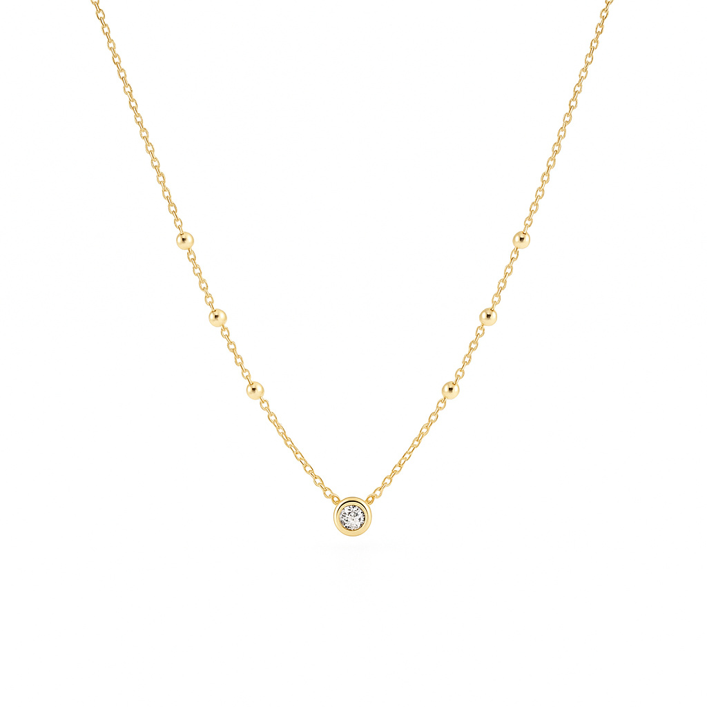 Náhrdelník CREYO STELLA LUX zo 14K zlata so zirkónom