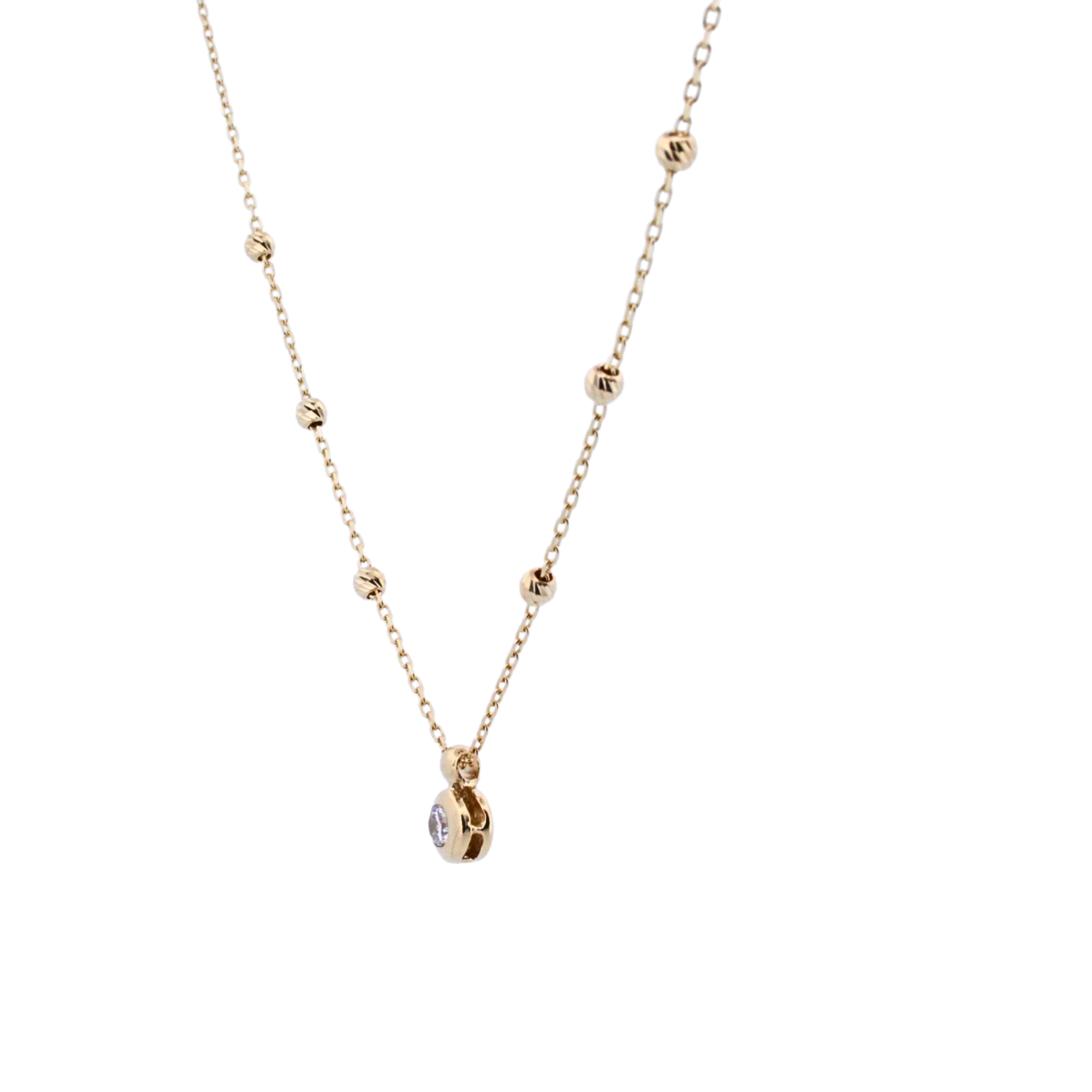 Náhrdelník CREYO STELLA LUX zo 14K zlata so zirkónom-bok