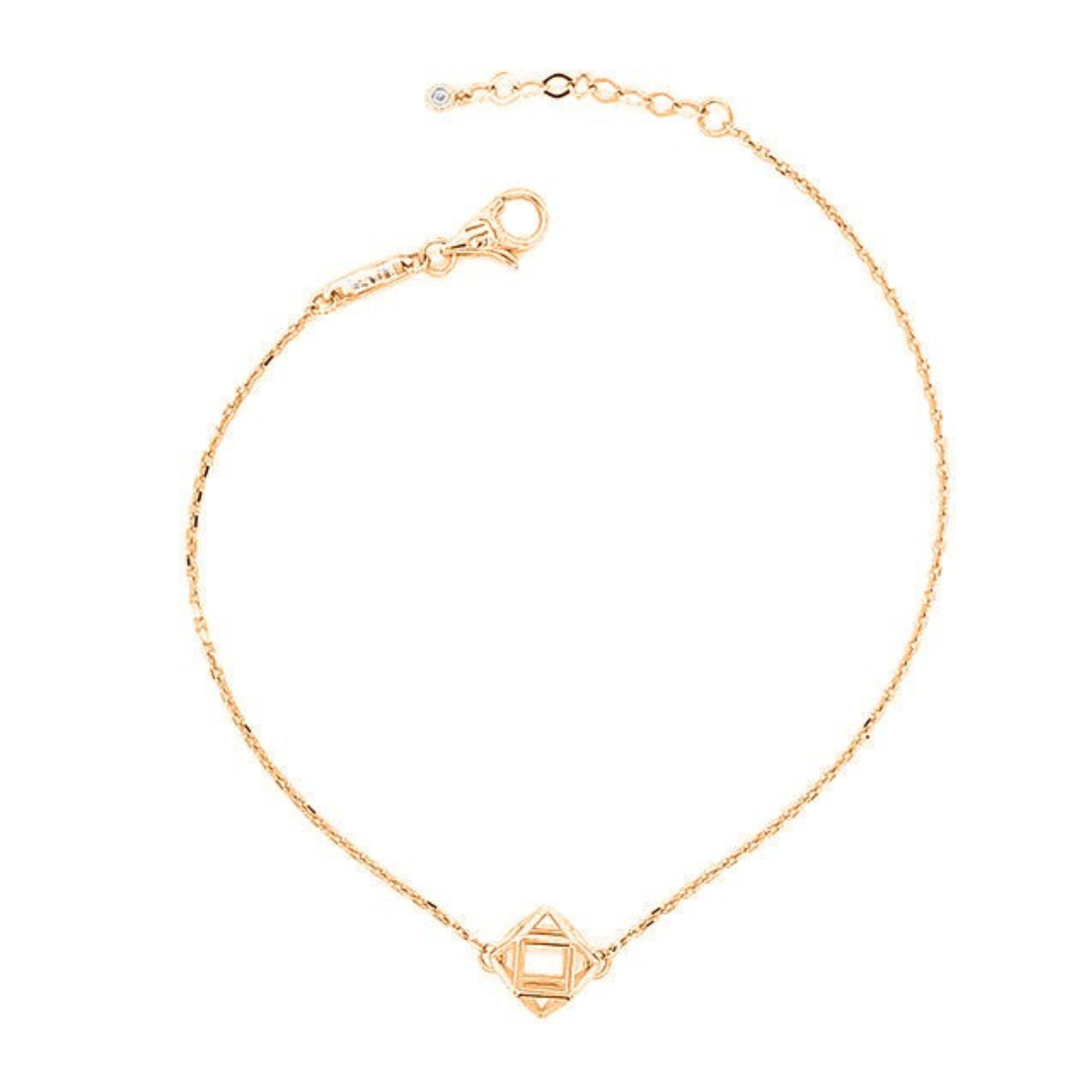 Jemný zlatý náramok s geometrickým prvkom – CREYO GEOMETRIC